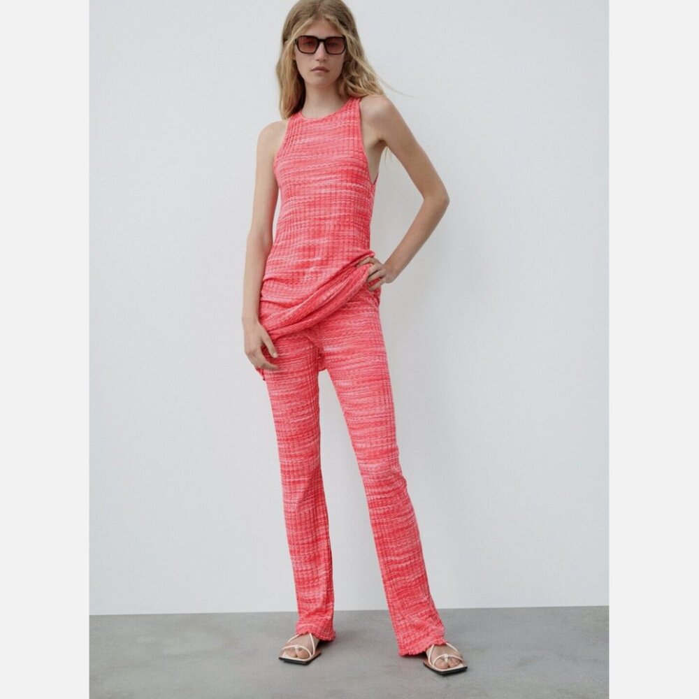 Zara Rib Texture Pull On Pants - Picture 2 of 8